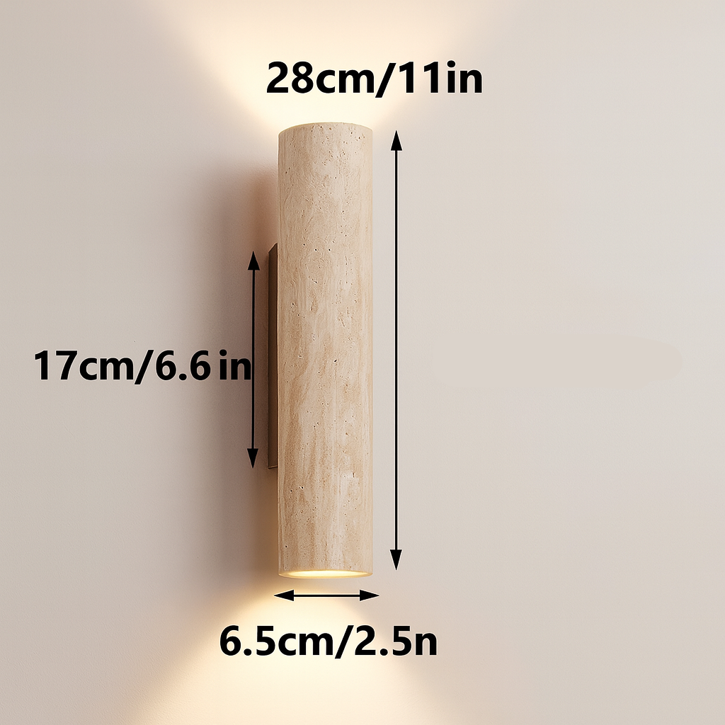 Wall Light Travertine Stone Japandi Minimalist Style | Lunori