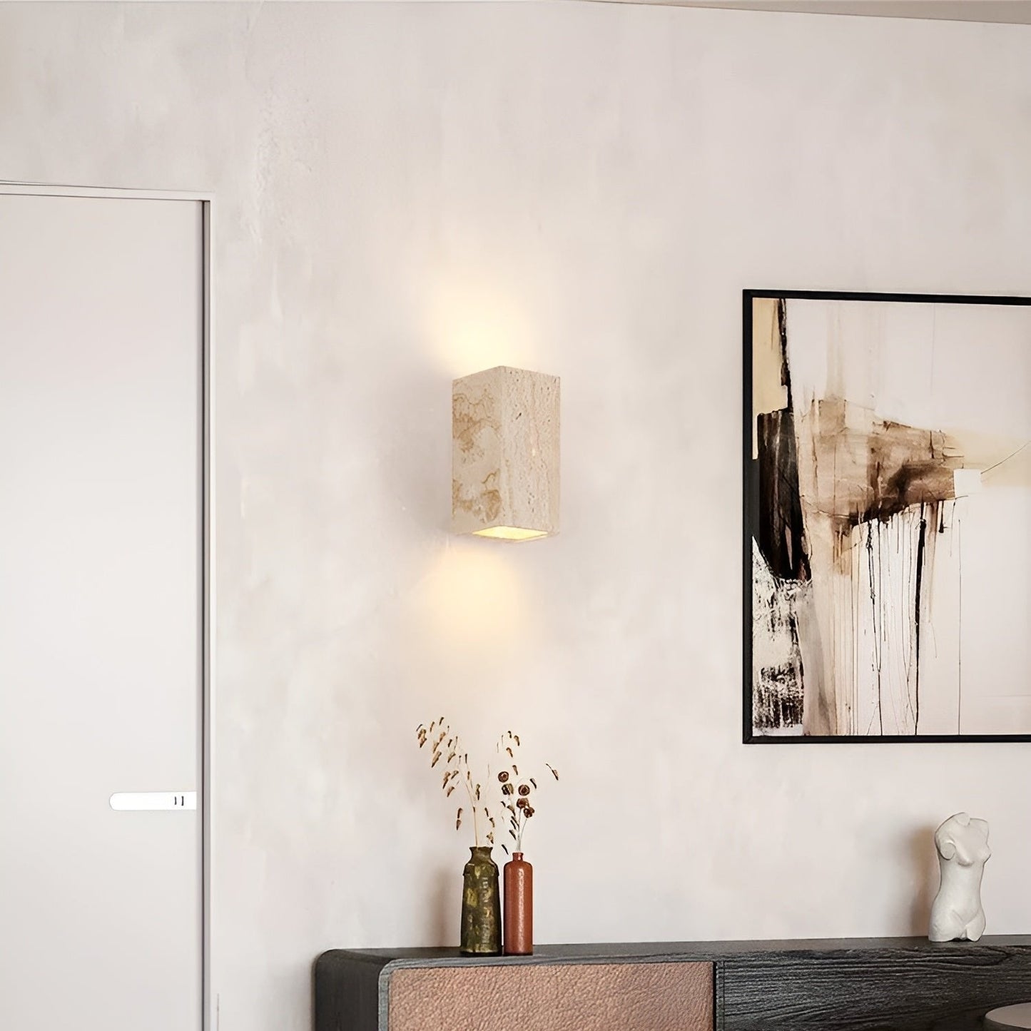 Wall Light Travertine Stone Minimalist Outdoor Design | Livane