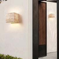 Wall Light Travertine Stone Minimalist Outdoor Design | Livane