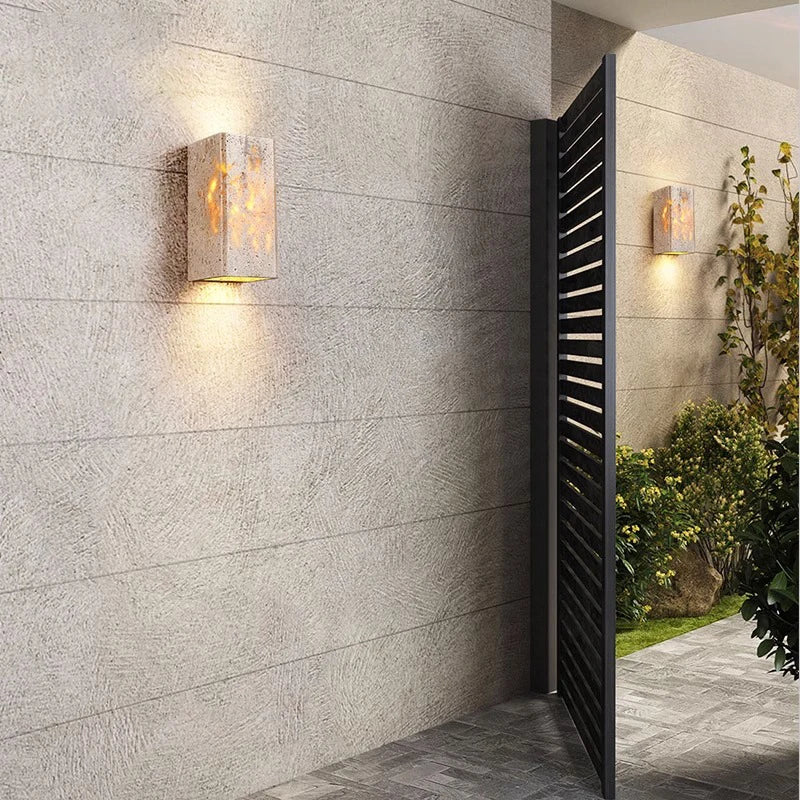 Wall Light Travertine Stone Minimalist Outdoor Design | Livane