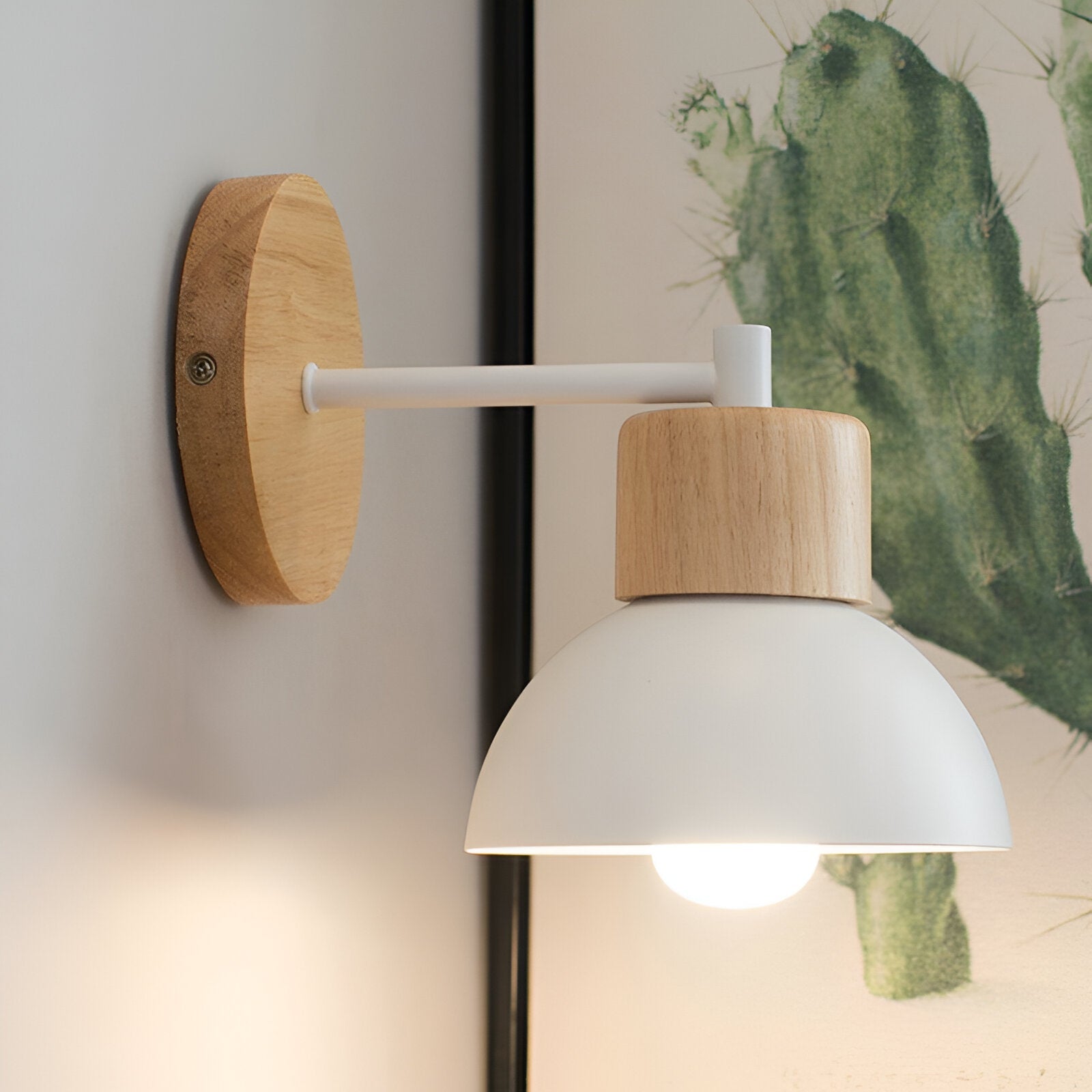 Wall Light Wood Iron in Nordic Japandi Style | Olvane