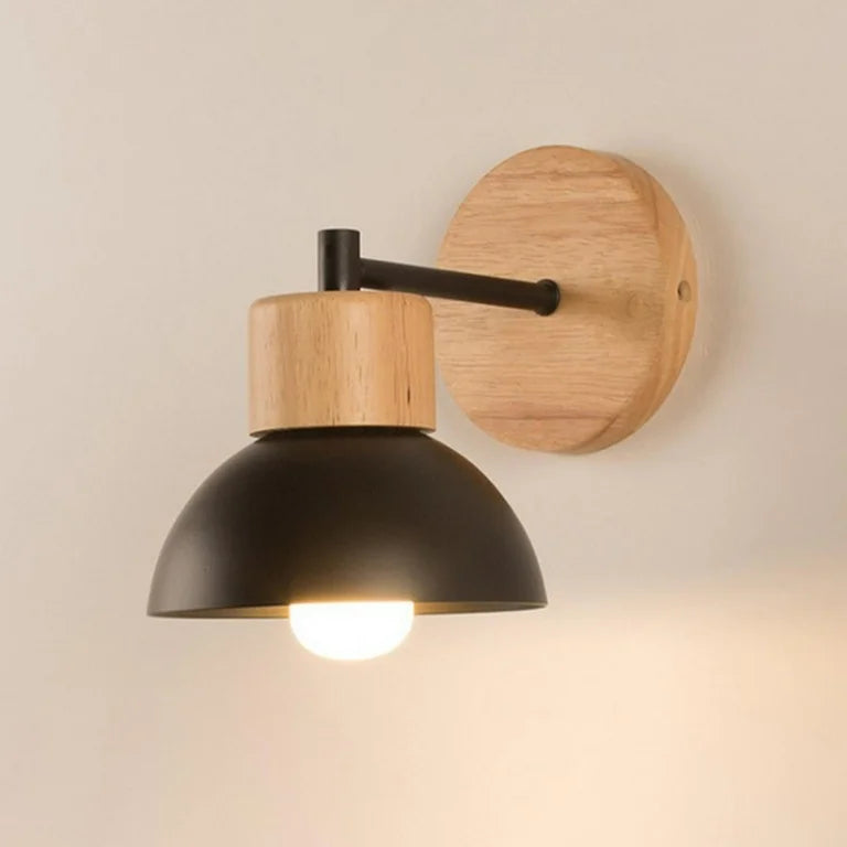 Wall Light Wood Iron in Nordic Japandi Style | Olvane