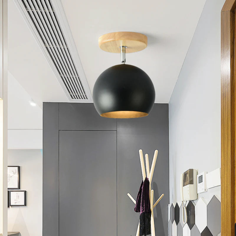 Wall Light Wood LED Adjustable Metal Globe Scandinavian | Tarvelo