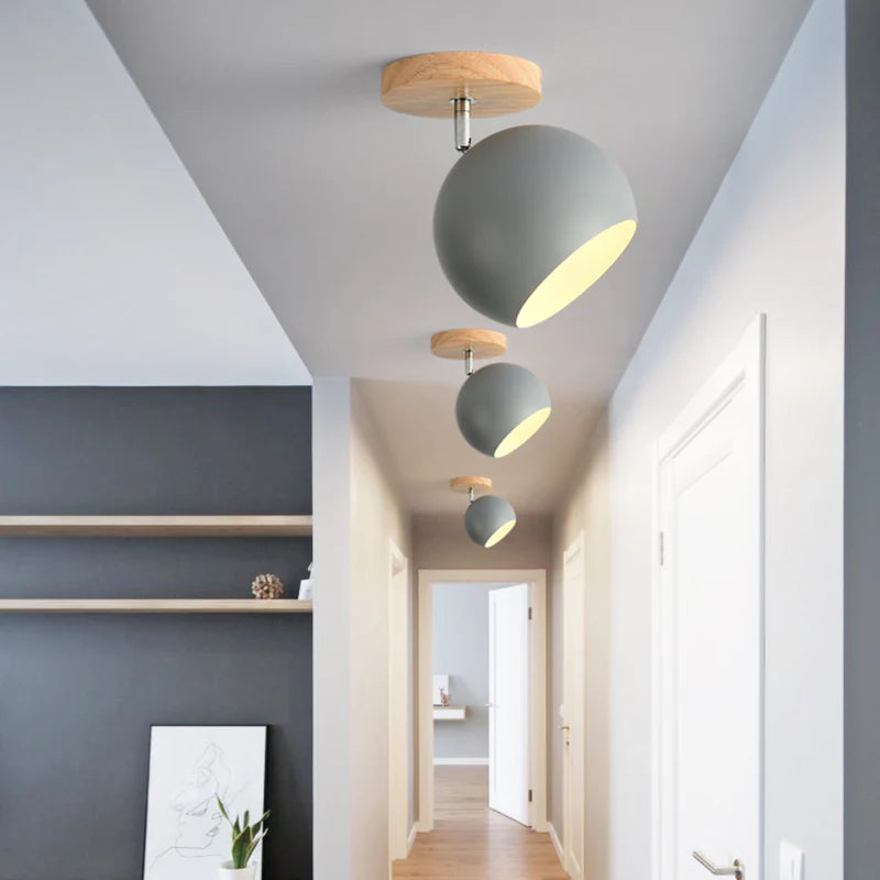 Wall Light Wood LED Adjustable Metal Globe Scandinavian | Tarvelo