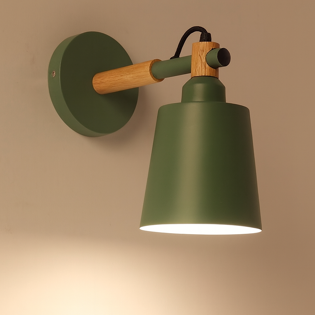 Wall Light Wood Metal Nordic Style | Mavesan