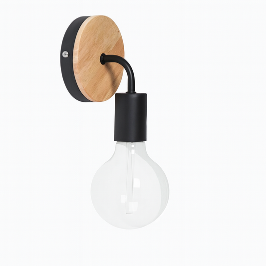 Wall Light Wood Metal in Scandinavian Style | Valdoro