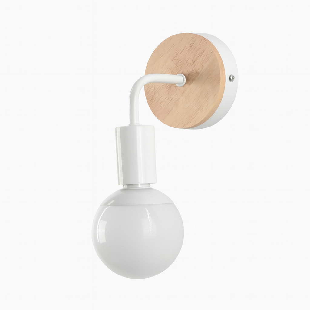 Wall Light Wood Metal in Scandinavian Style | Valdoro