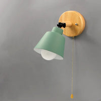 Wall Light Wood Metal with Pull Chain Scandinavian | Devora