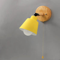 Wall Light Wood Metal with Pull Chain Scandinavian | Devora
