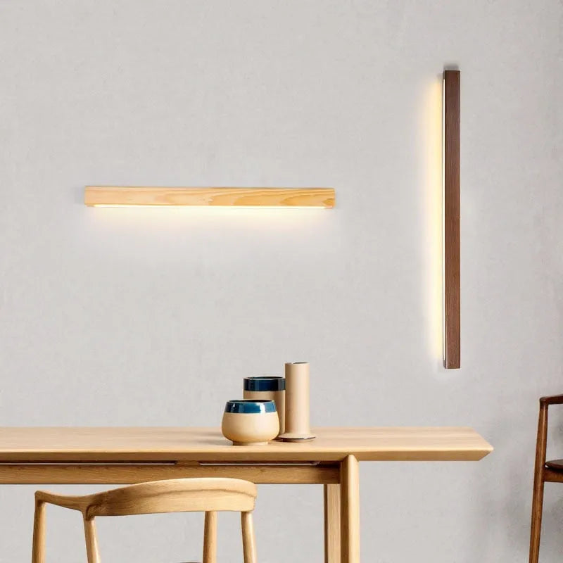 Wall Light Wood Mirror in Nordic Style | Noriel