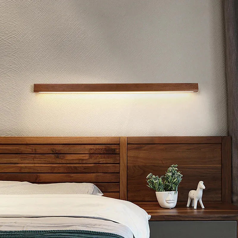 Wall Light Wood Mirror in Nordic Style | Noriel