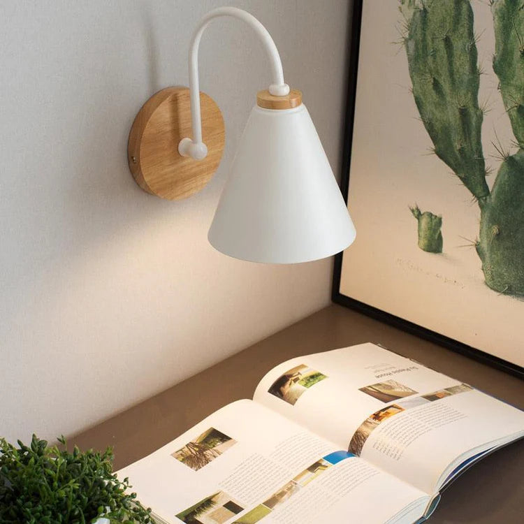 Wall Light Wood and Metal Curved Design Modern Interior | Rofani