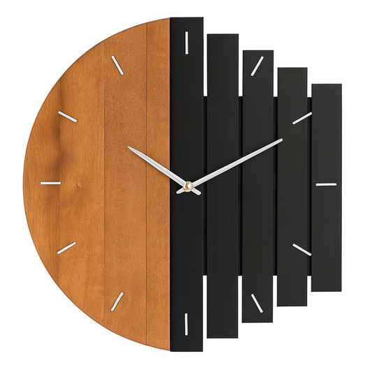Wall clock wood with 3D design and rustic appeal | Tavilo