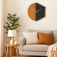 Wall clock wood with 3D design and rustic appeal | Tavilo