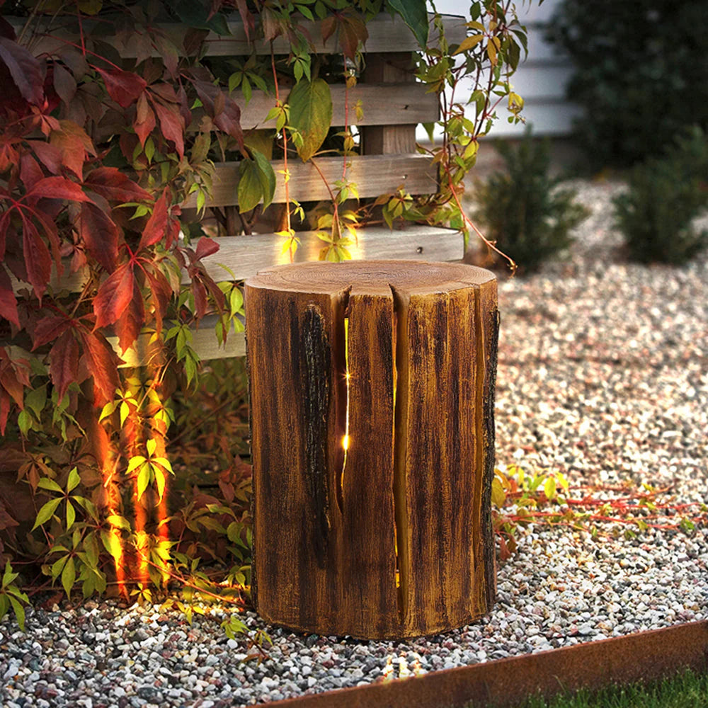 Wood Column Outdoor Floor Lamp Garden Light | Naturay