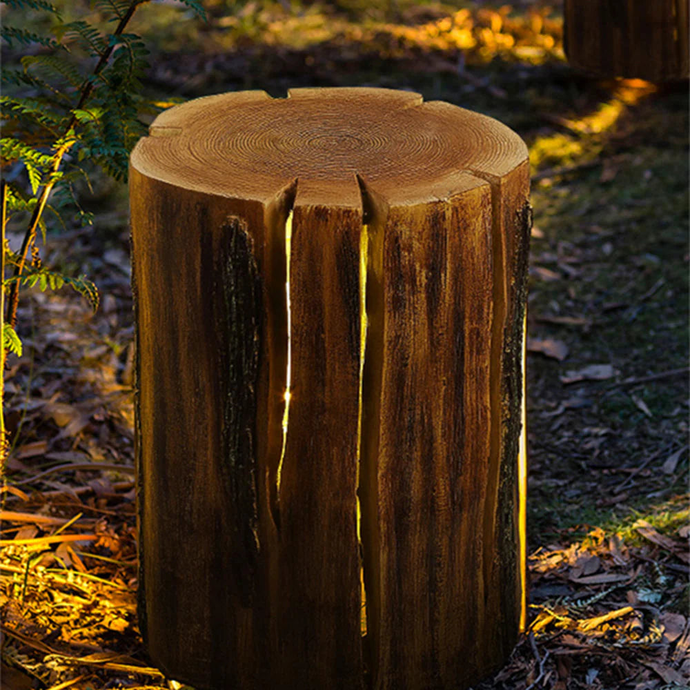 Wood Column Outdoor Floor Lamp Garden Light | Naturay