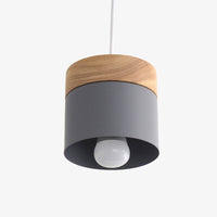 Pendelleuchte Metall Holz Nordic Zylinder | Narella