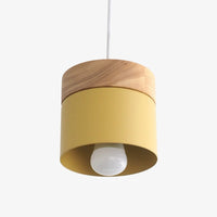 Pendelleuchte Metall Holz Nordic Zylinder | Narella
